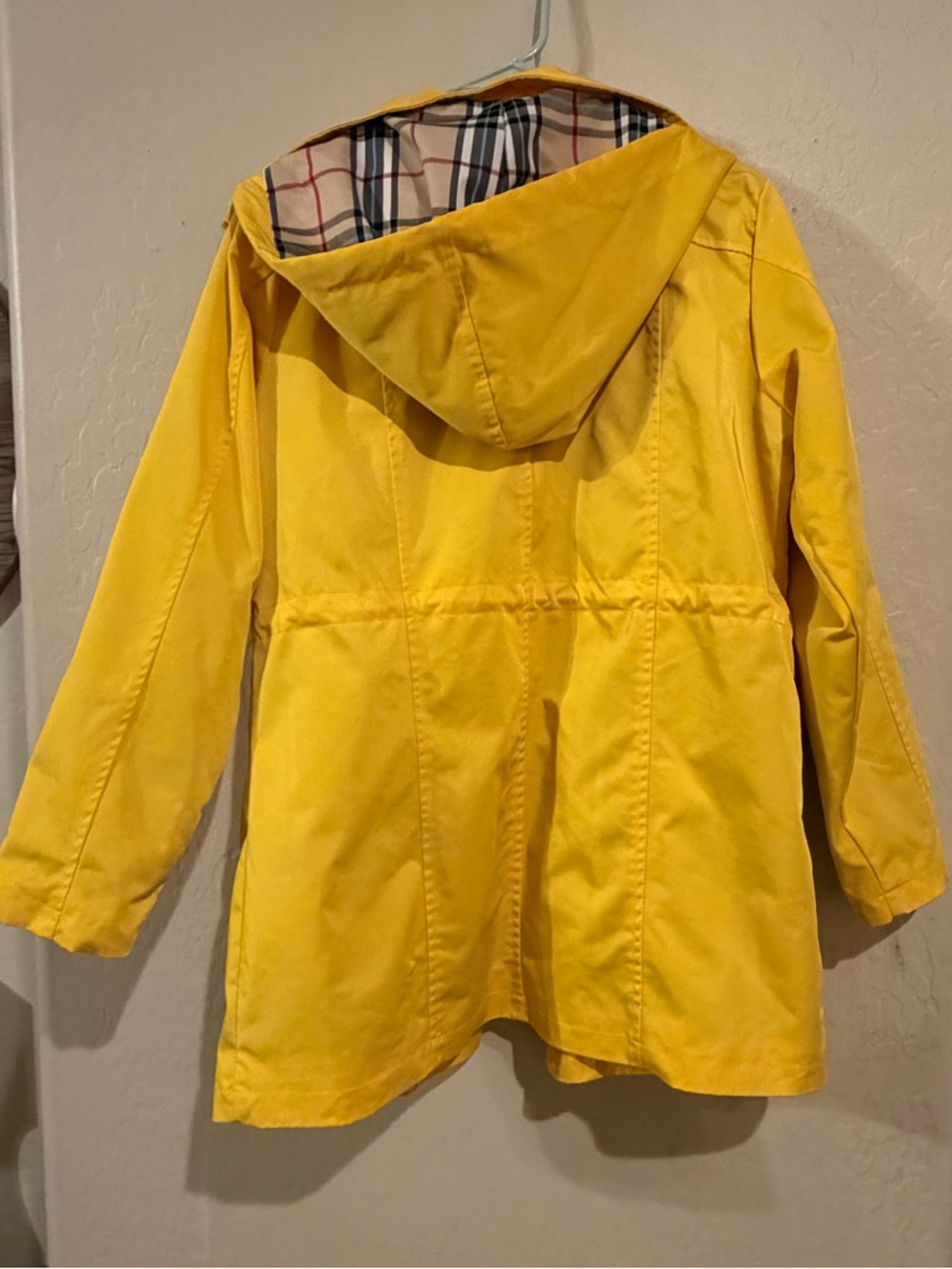 SAPHIROSE Yellow Hooded  Plaid Lined Trenchcoat Jacket Coraline-Inspired- Size M - Picture 6 of 7